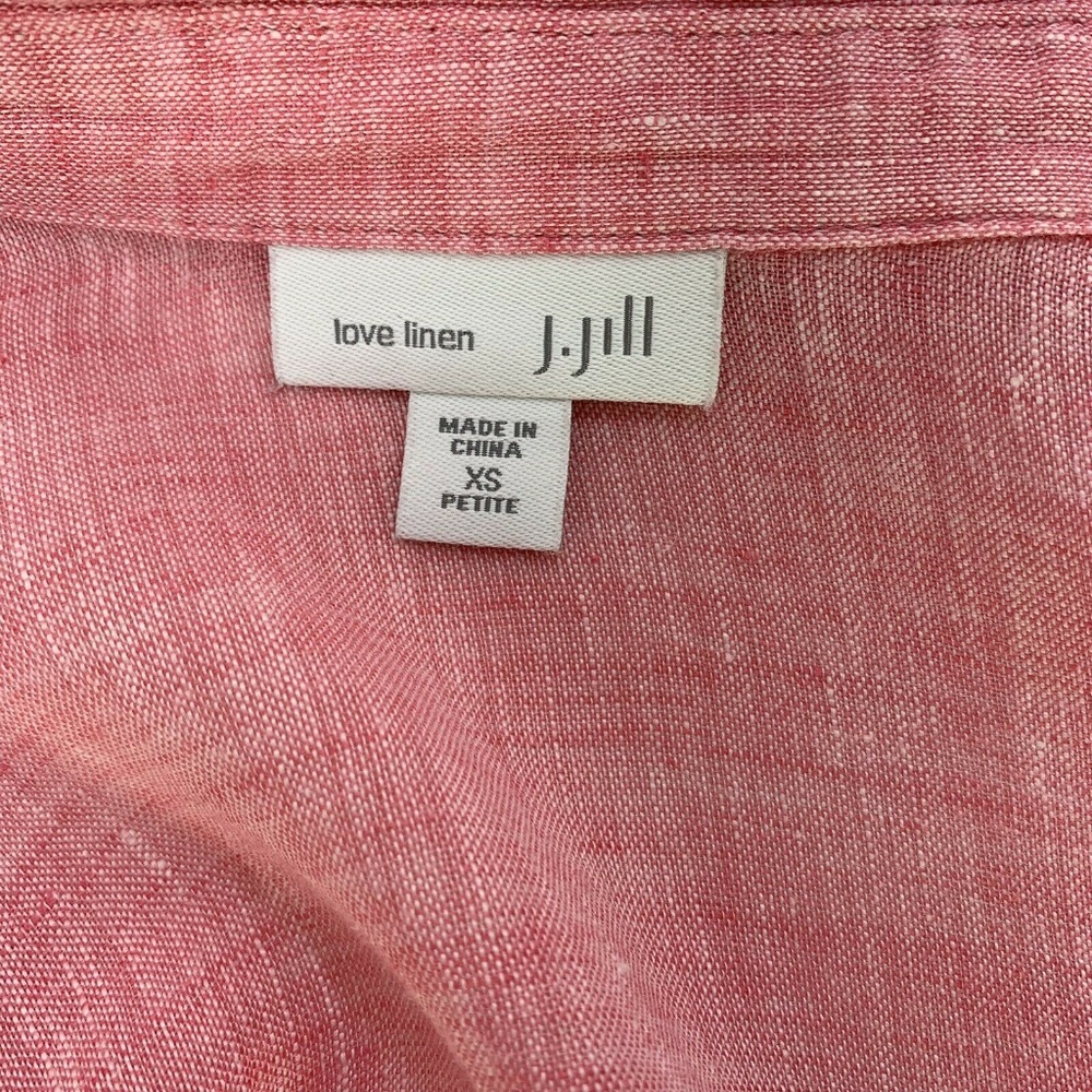 J Jill Love Linen Long Sleeve Button Front Shirt - Picture 6 of 6